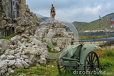 View of the Museum of World War I, Passo Falzarego Editorial Stock Photo