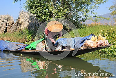 View of Myanmar Inle Lake Editorial Stock Photo