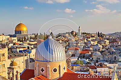 View on n rooftops of Old City of Jerusalem Editorial Stock Photo