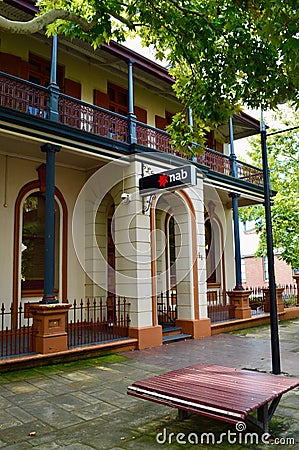 A view of the National Australia Bank at Windsor in NSW Editorial Stock Photo