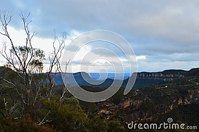 A view of Narrowneck in the Blue Mountains Stock Photo