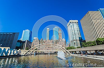 View of Nathan Filip`s square in downtown area on sunny summer beautiful day Editorial Stock Photo