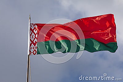 View of the national flag of the Republic of Belarus Stock Photo