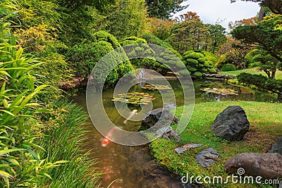 Japanese Tea Garden in Golden Gate Park in San Francisco. Stock Photo