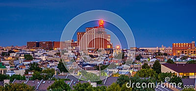 View of the Natty Boh Tower at night in Canton, Baltimore, Maryland Editorial Stock Photo