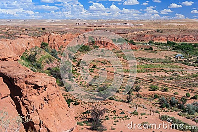 View of Navajo and Hopi Nation Reservations in Arizona USA Stock Photo