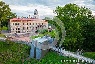 View of neogothic castle in Sigulda. Latvia Stock Photo