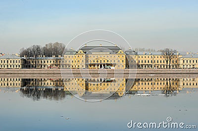 View of the Neva and the Menshikov Palace in St. Petersburg, Stock Photo