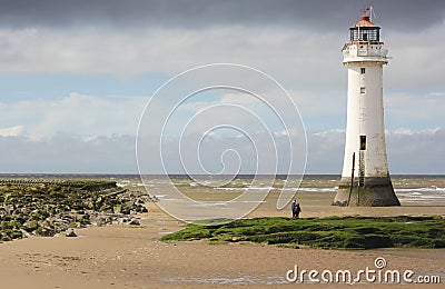 A View of New Brighton, or Perch Rock, Lighthouse Editorial Stock Photo