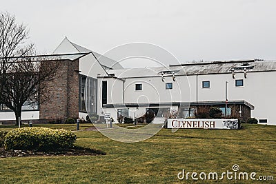 View of new building of Clynelish Distillery, Brora, Scotland. Editorial Stock Photo