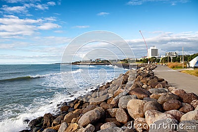 View of New Plymouth Coastal Walkway, North Island, New Zealand Stock Photo