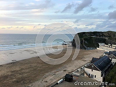 A view of Newquay Beach Stock Photo