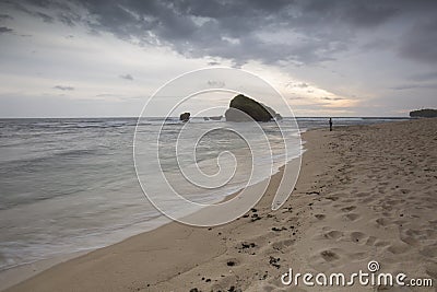 View of Ngandong Beach, Gunung kidul Stock Photo