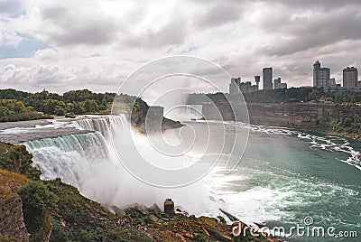 View of Niagara Falls. Powerful water source and a unique destination. Editorial Stock Photo