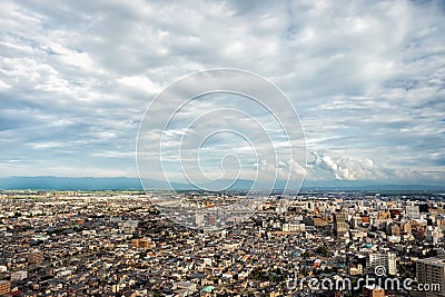 View of Niigata City from Above - Japan Stock Photo
