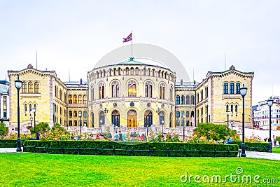 View of the norwegian parliament stortinget...IMAGE Stock Photo