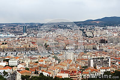 View from Notre Dame de la Garde at Marseille centre, France Editorial Stock Photo