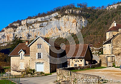 View o the Baume-les-Messieurs village. France Stock Photo