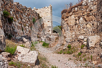 View of the old ancient crusader castle in the historic city of Byblos. The city is a UNESCO World Heritage Site. Lebanon Editorial Stock Photo