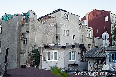 View of the old buildings in Istanbul. Balat District, Turkey Editorial Stock Photo