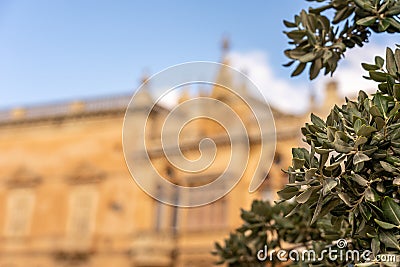 view on a old chruch in the ancient town mdina, malta island Stock Photo