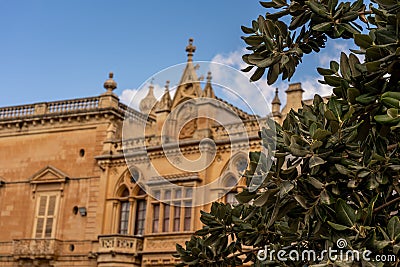 view on a old chruch in the ancient town mdina, malta island Stock Photo