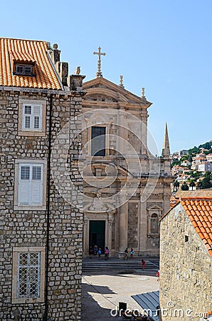 View of old church in Dubrovnik Old Town Editorial Stock Photo