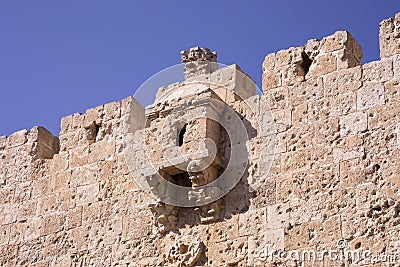 View of the old city wall in jerusalem. Israel. Stock Photo