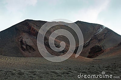 View of the old crater of Etna volcano Stock Photo