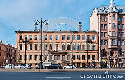 A view of the old former profitable house on Ligovsky Prospekt, built in the Eclecticism style in 1873, landmark Editorial Stock Photo