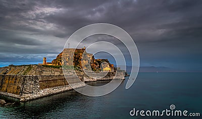 View of the old fortress in Corfu Town Greece Europe. Stock Photo