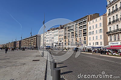 View from the old port of Marseille, France Editorial Stock Photo