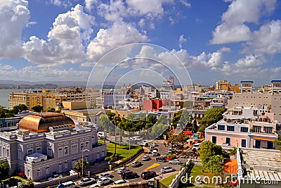 View of Old San Juan, Puerto Rico from El Morro Fort Editorial Stock Photo