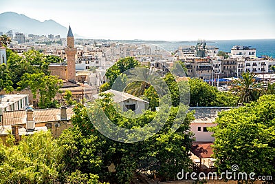 View of old town of Kyrenia. Cyprus Stock Photo