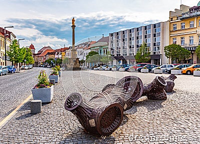 View of the Old town square in Mlada Boleslav, Czech republic Editorial Stock Photo