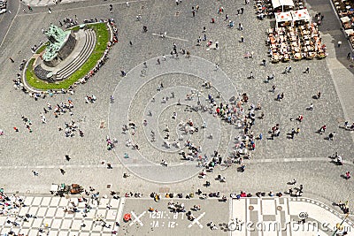 View of the Old Town Square in Prague from above. Editorial Stock Photo