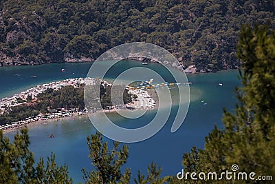 View of Oludeniz, Turkey from hillside Stock Photo