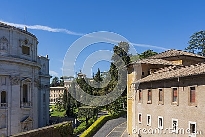 View from one of the museums in Vatican City, Rome on the beautiful surrounding buildings Editorial Stock Photo