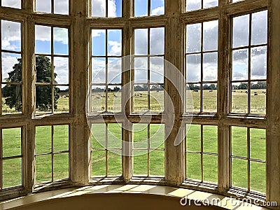 View from one rooms at Kirby hall, England, Stock Photo