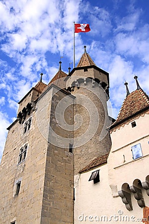 Old castle, Aigle, Vaud, Switzerland Stock Photo