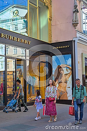 View of one of the typical streets of the historical center of Vienna. Editorial Stock Photo