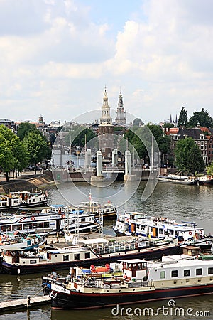 View at the Oosterdok in Amsterdam, Netherlands Editorial Stock Photo