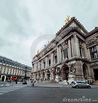 View of opera of Paris and the haussmanian building, captial of France, most famous city in the world Editorial Stock Photo