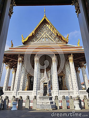 View of the Ordination Hall in Wat Arun Stock Photo