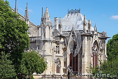 View of the original Notre-Dame de Paris church Stock Photo