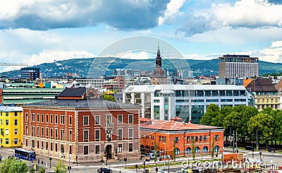 View of Oslo city centre Stock Photo