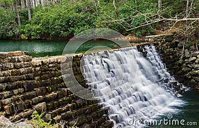 Otter Lake Dam by the Blue Ridge Parkway, Virginia, USA Stock Photo