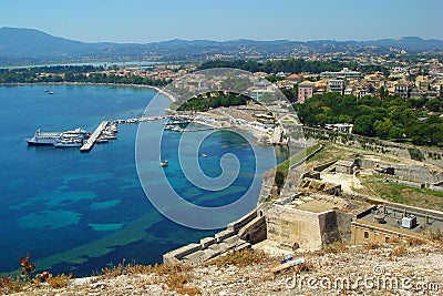 A view of the outskirts of Kerkyra city Stock Photo