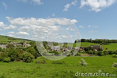View over Abbotsbury village in Dorset Stock Photo