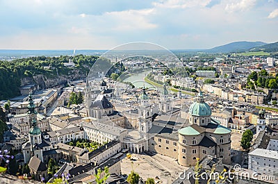 View over the Baroque Old Town, Salzburg Old Town, Austria Stock Photo